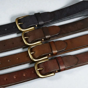 Ceinture pour homme en cuir authentique au style rétro