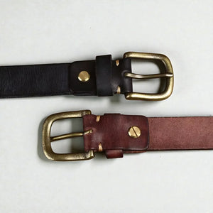 Ceinture pour homme en cuir authentique au style rétro