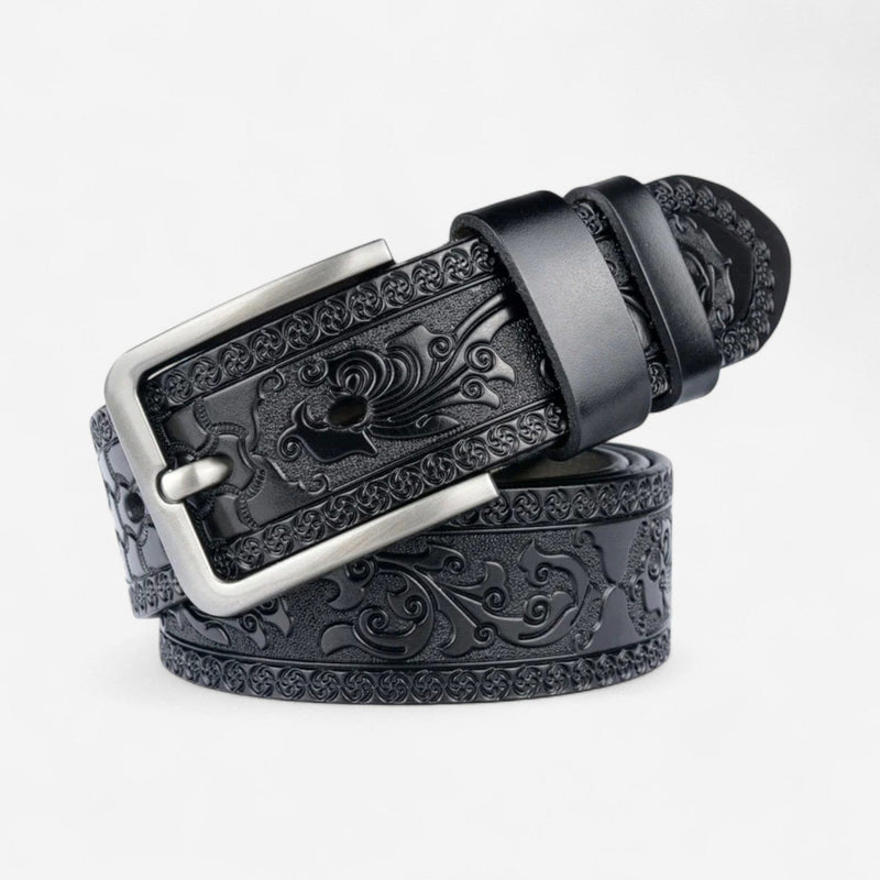 Ceinture pour homme en cuir sculpté avec détails uniques