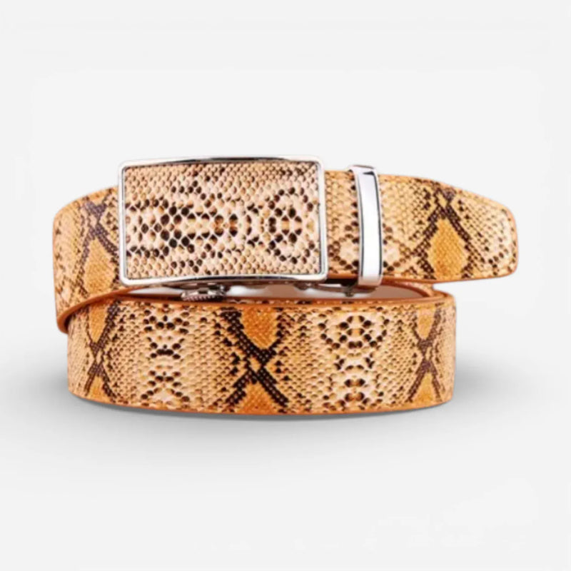 Ceinture cuir texturé homme avec embossage serpent