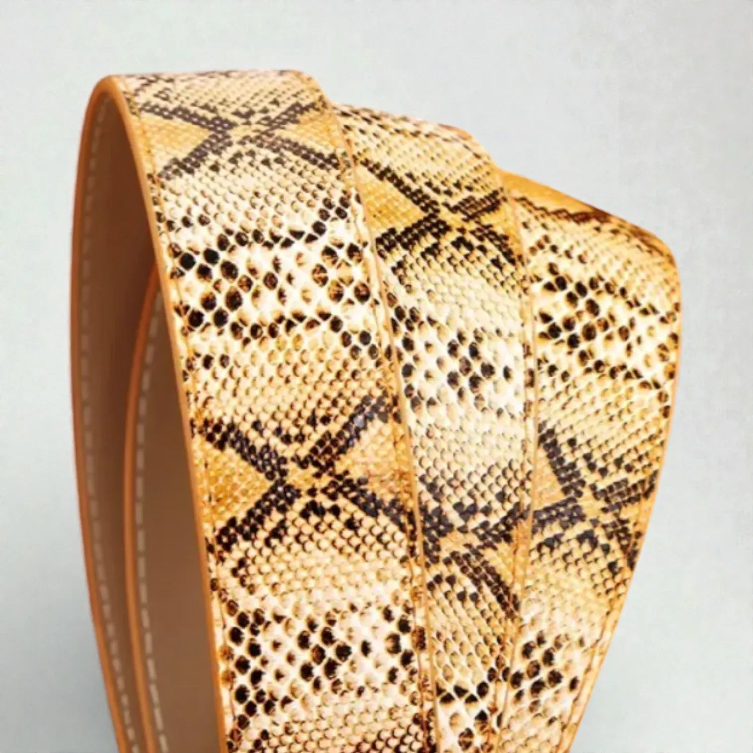 Ceinture cuir texturé homme avec embossage serpent