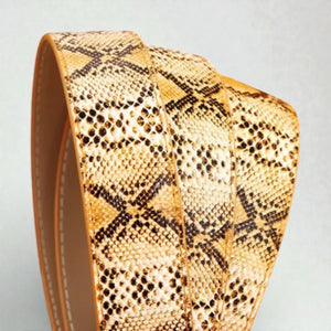 Ceinture cuir texturé homme avec embossage serpent
