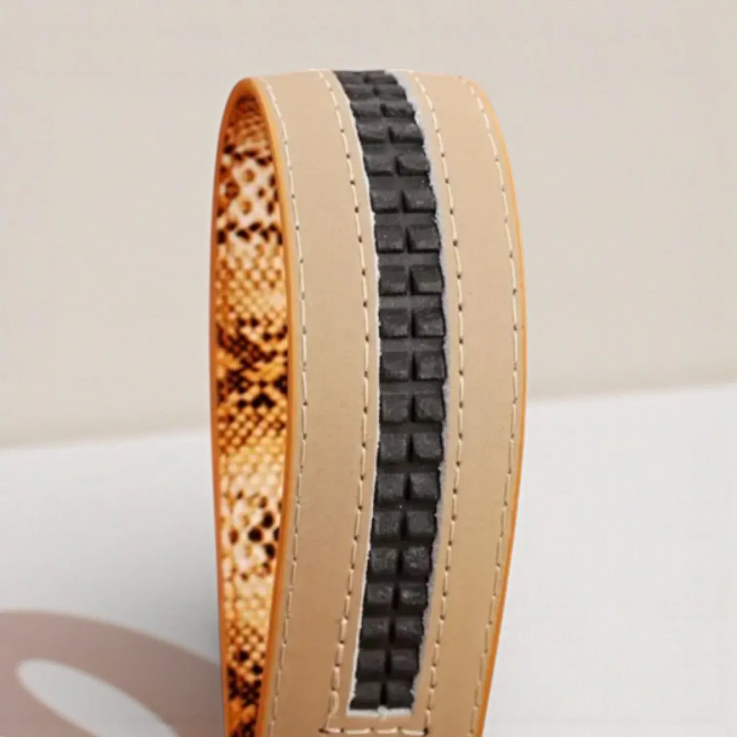 Ceinture cuir texturé homme avec embossage serpent