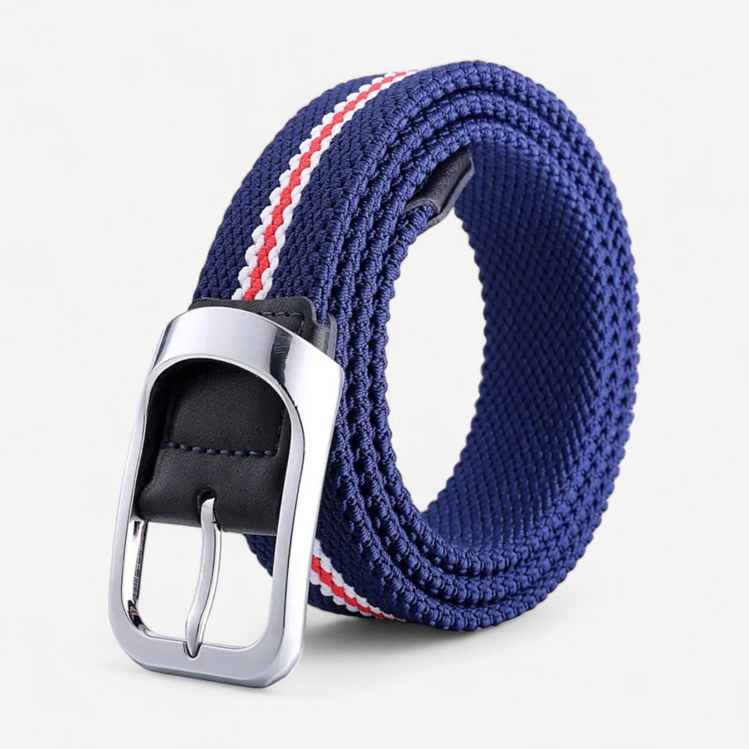 Ceinture élastique homme à rayure et tressage extensible