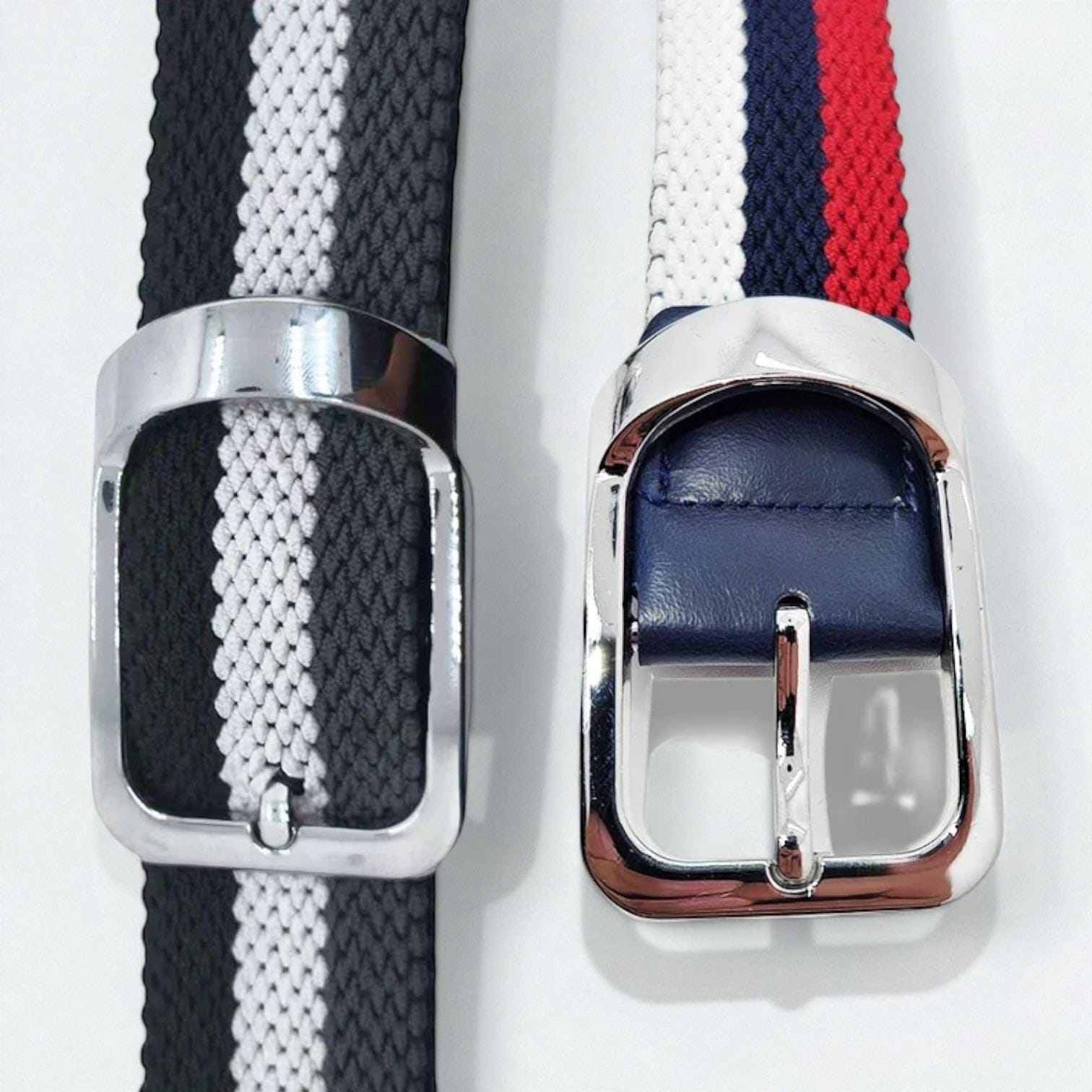 Ceinture élastique homme à rayure et tressage extensible