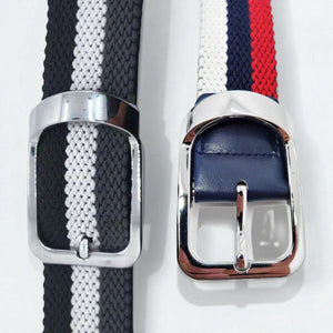 Ceinture élastique homme à rayure et tressage extensible