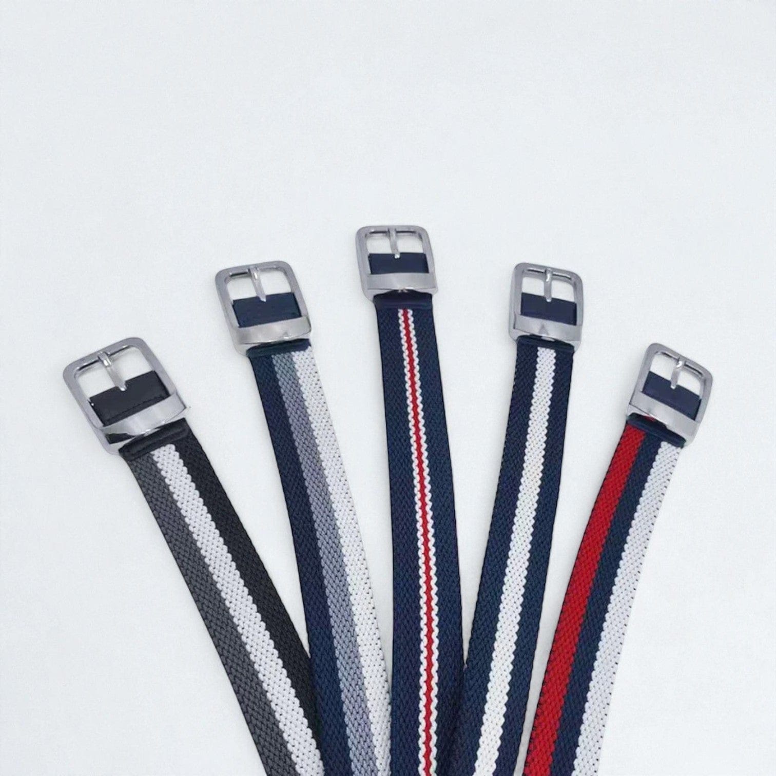 Ceinture élastique homme à rayure et tressage extensible