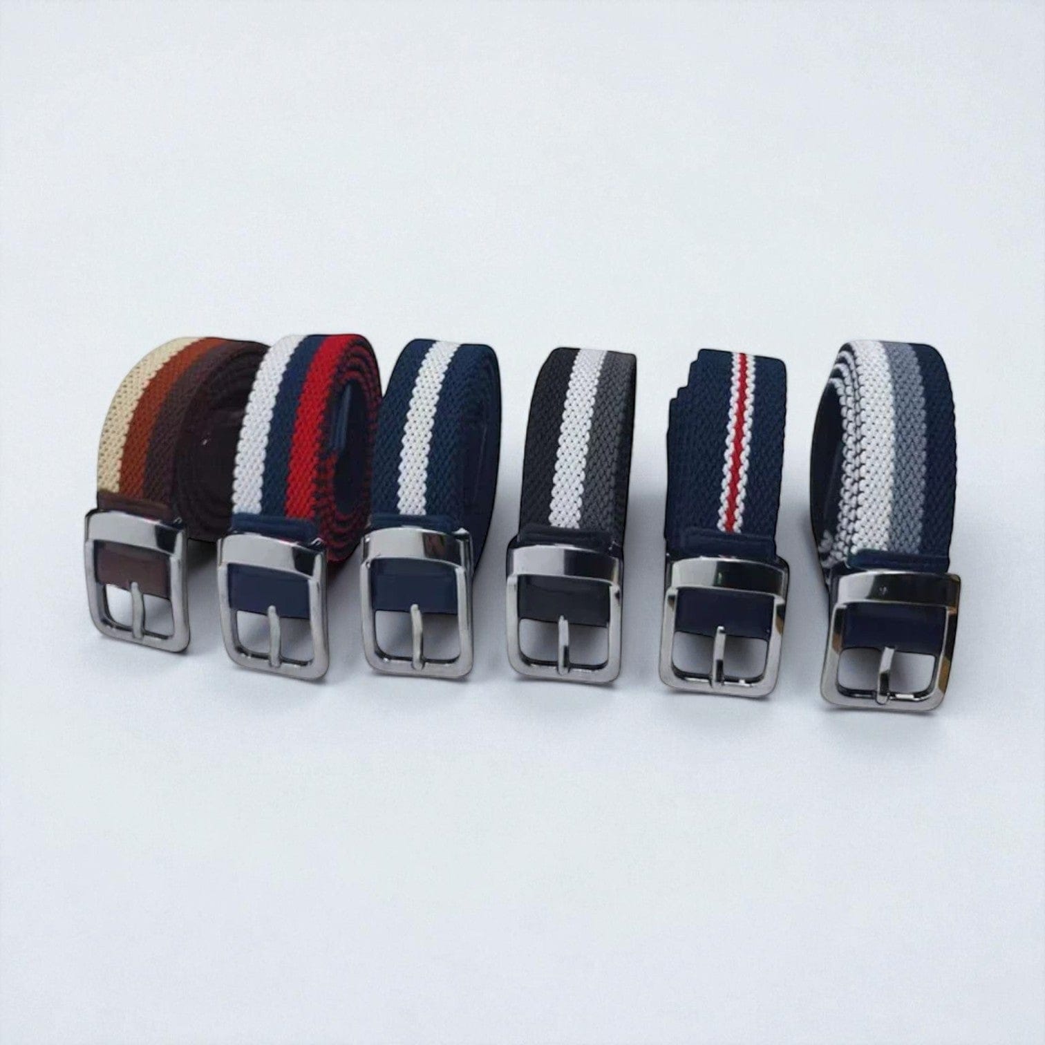 Ceinture élastique homme à rayure et tressage extensible