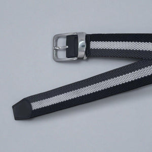 Ceinture élastique homme à rayure et tressage extensible
