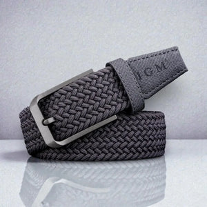Ceinture élastique homme en toile tressée