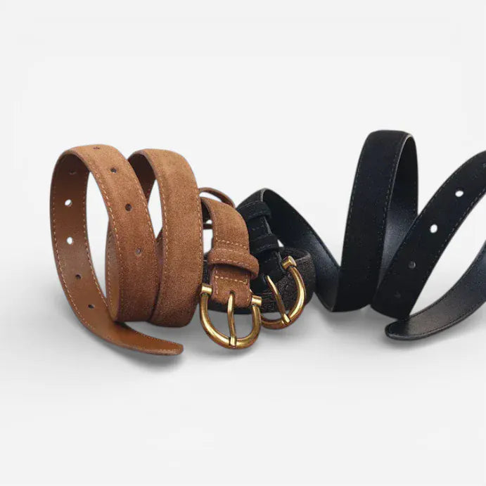 Ceinture pour femme boucle ardillon cuir suédé