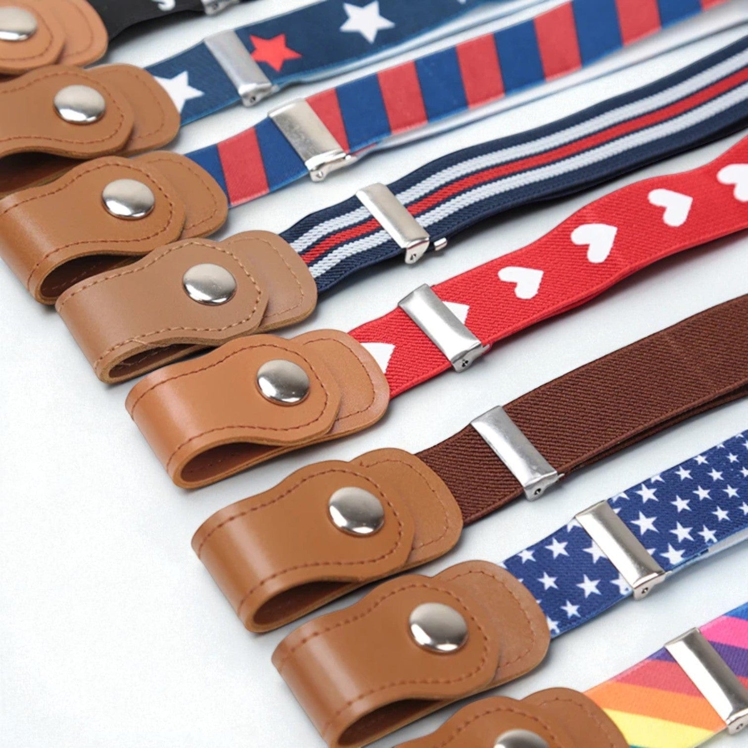 Ceinture enfant élastique sans boucle avec attaches ajustables
