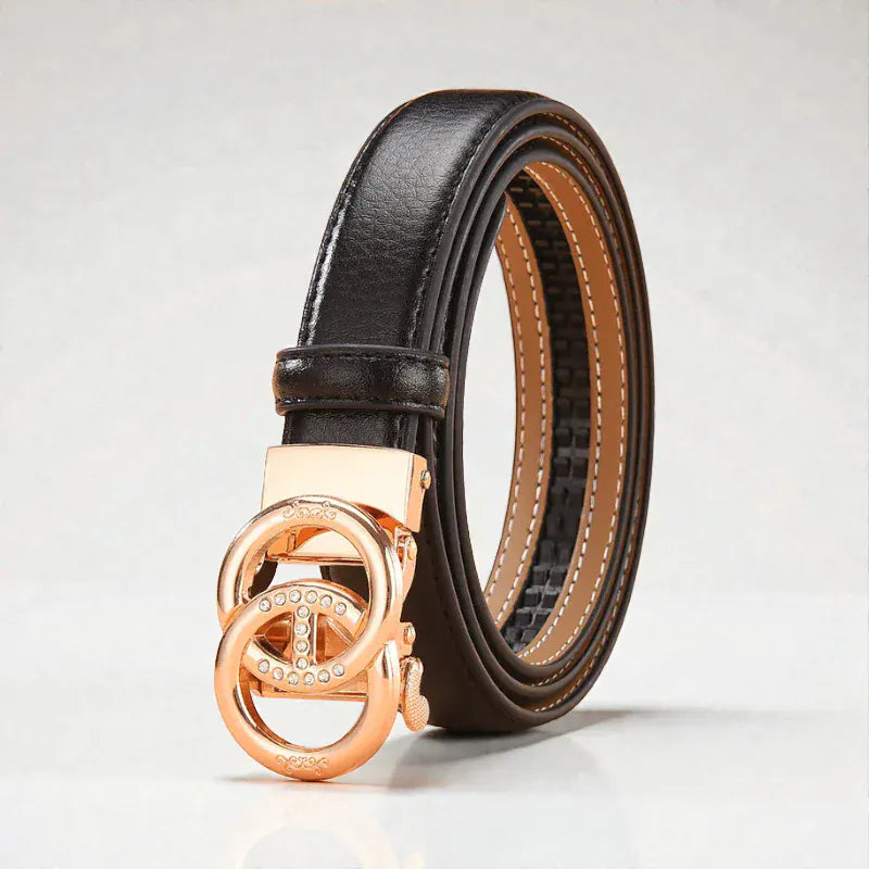 Ceinture pour femme cœur doré boucle automatique