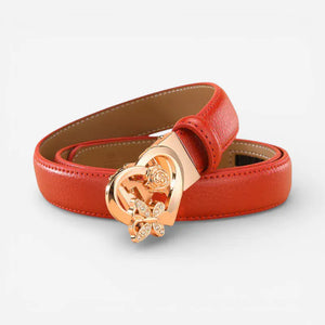 Ceinture pour femme cœur doré boucle automatique