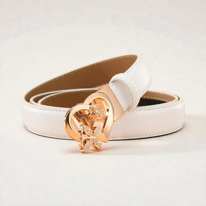 Ceinture pour femme cœur doré boucle automatique