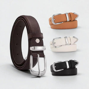 Ceinture pour femme grainée avec boucle dorée et style chic
