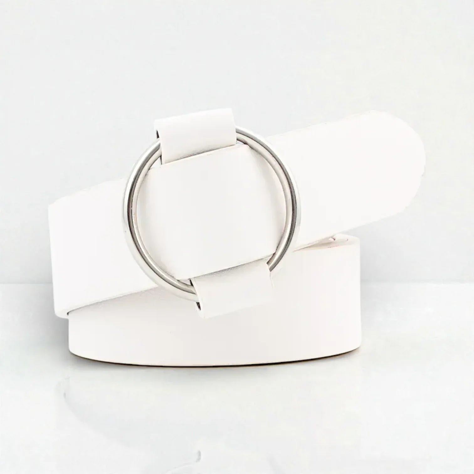 Ceinture pour femme simili cuir avec boucle ronde