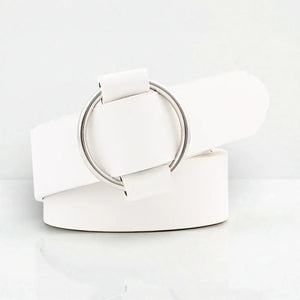 Ceinture pour femme simili cuir avec boucle ronde