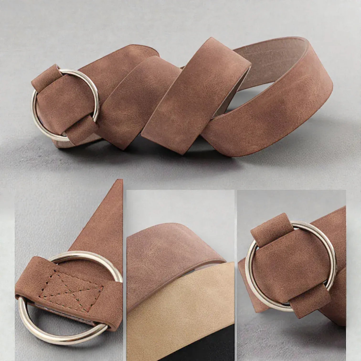 Ceinture pour femme simili cuir avec boucle ronde