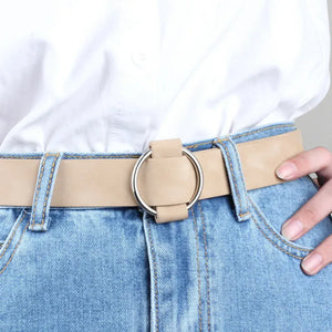 Ceinture pour femme simili cuir avec boucle ronde