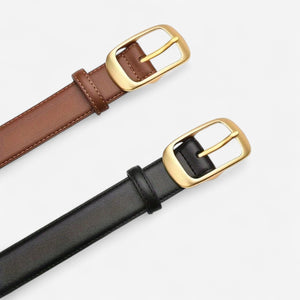 Ceinture pour femme simili cuir noir design épuré