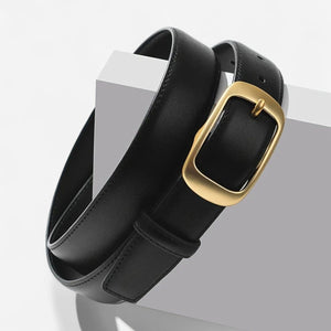 Ceinture pour femme simili cuir noir design épuré