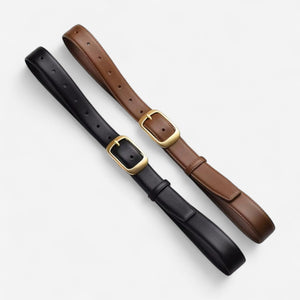 Ceinture pour femme simili cuir noir design épuré