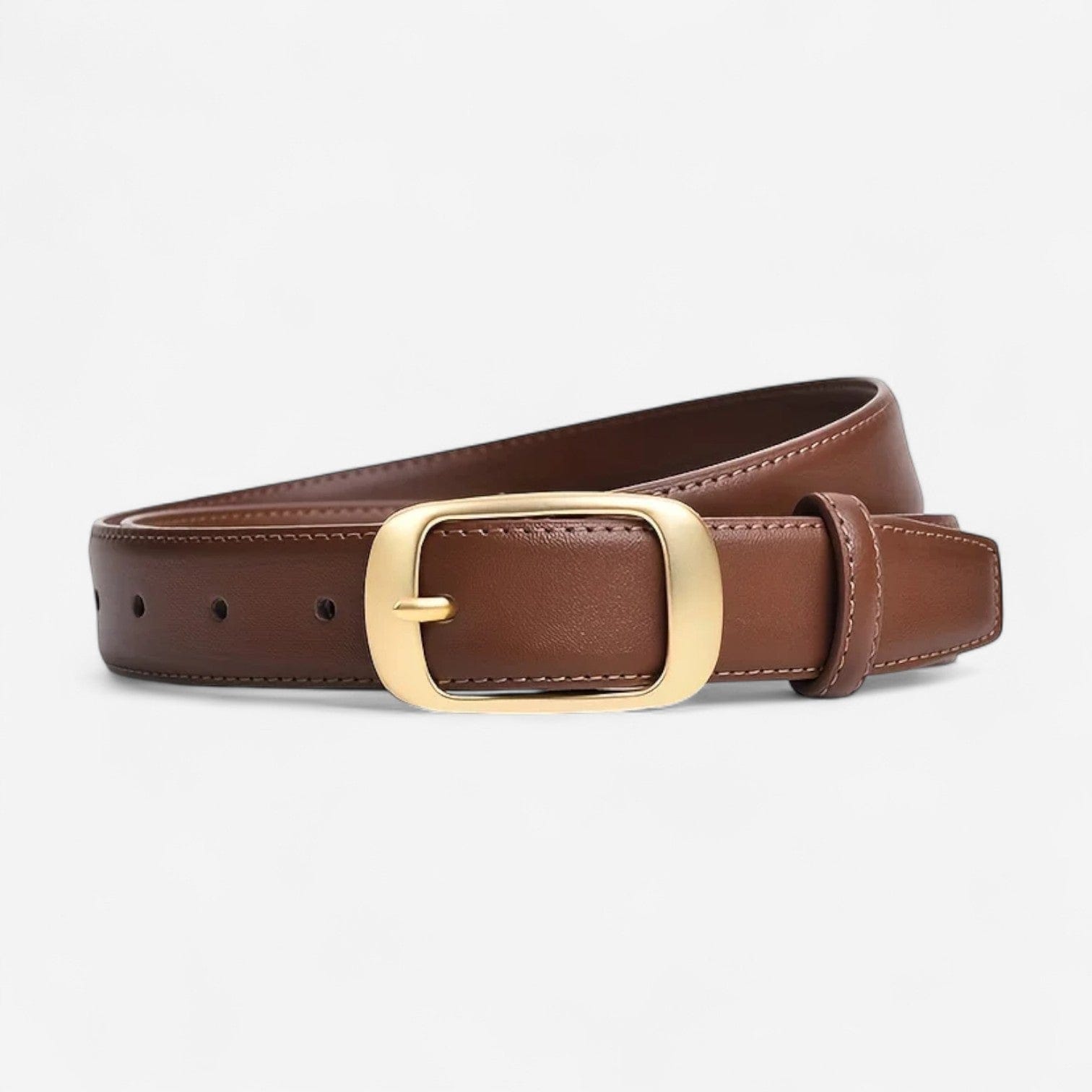 Ceinture pour femme simili cuir noir design épuré
