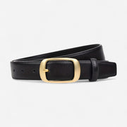 Ceinture pour femme simili cuir noir design épuré