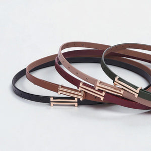 Ceinture fine femme en cuir véritable chic et élégante