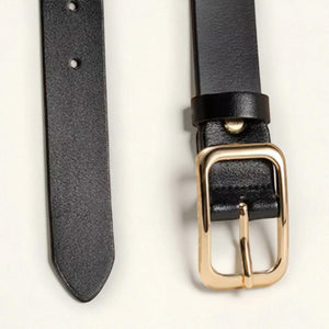 Ceinture pour femme simili cuir avec boucle dorée élégante