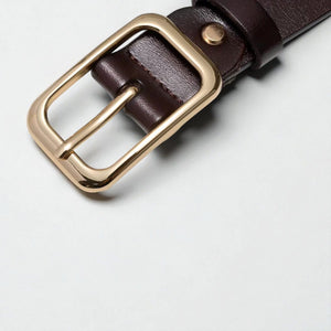 Ceinture pour femme simili cuir avec boucle dorée élégante