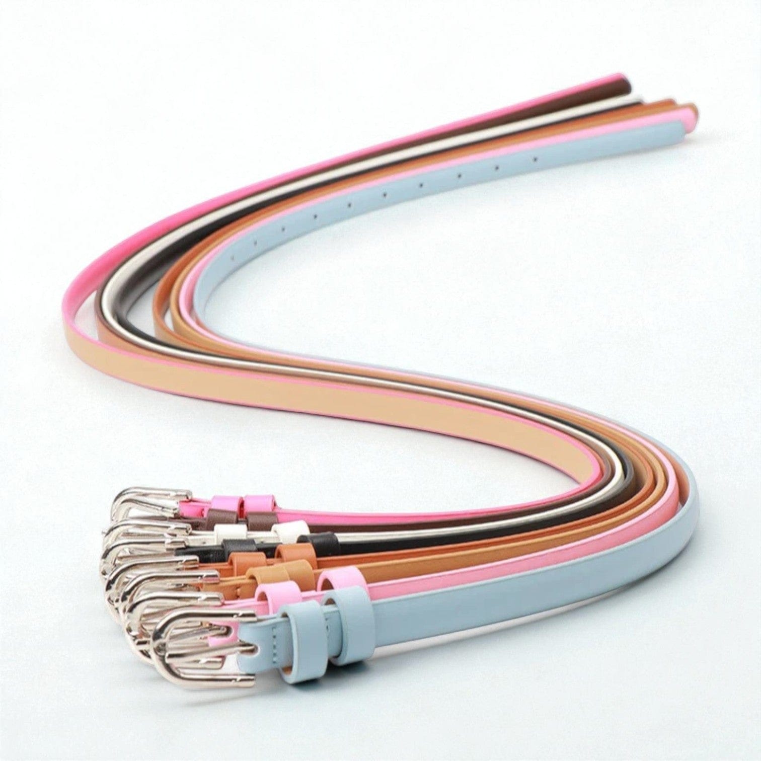 Ceinture fine femme en simili cuir avec finition discrète