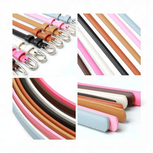 Ceinture fine femme en simili cuir avec finition discrète