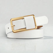 Ceinture fine femme en cuir avec boucle chic