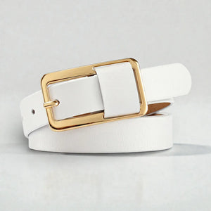 Ceinture fine femme en cuir avec boucle chic