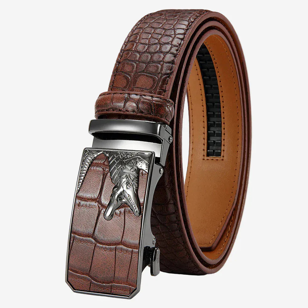 Ceinture pour homme crocodile embossé en simili cuir