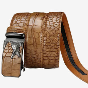 Ceinture pour homme crocodile embossé en simili cuir