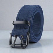 Ceinture pour homme toile aspect respirant et double ardillon