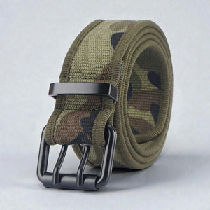 Ceinture pour homme toile aspect respirant et double ardillon