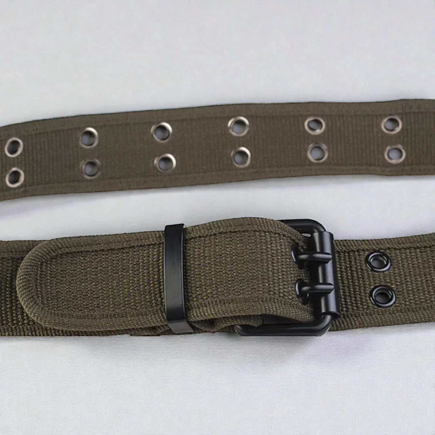 Ceinture pour homme toile aspect respirant et double ardillon