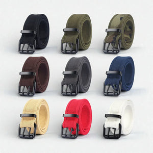 Ceinture pour homme toile aspect respirant et double ardillon