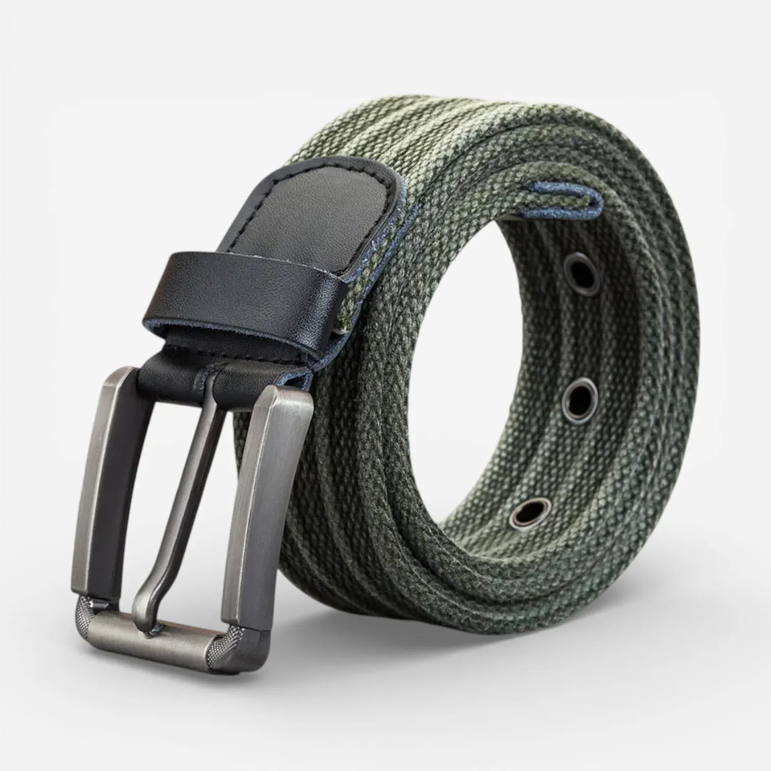 Ceinture pour homme toile avec œillets métalliques robustes