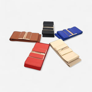 Ceinture large femme extensible avec fermoir doré