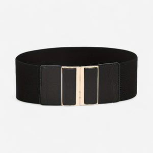 Ceinture large femme extensible avec fermoir doré