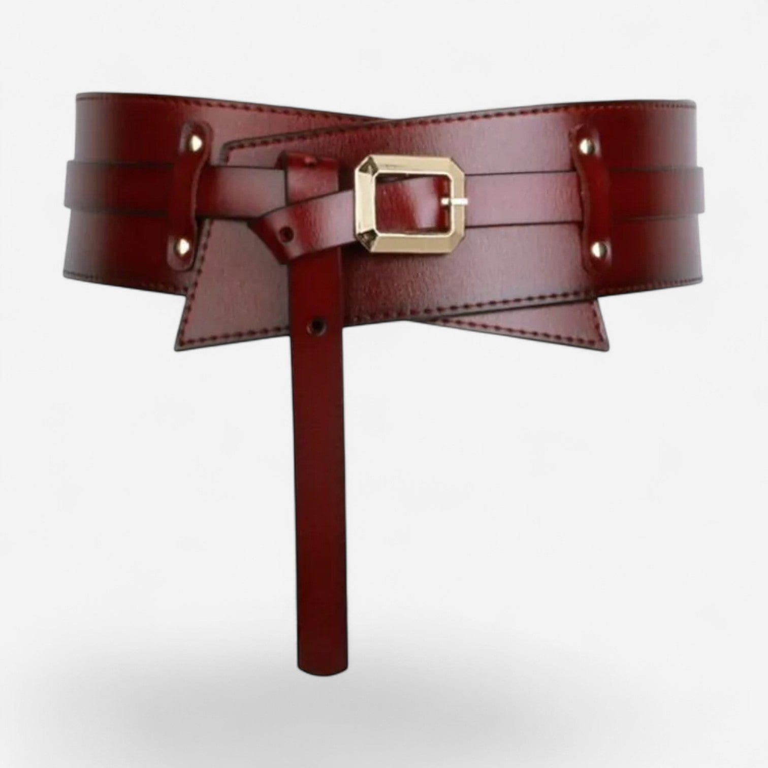 Ceinture large femme en cuir de bovin avec design audacieux
