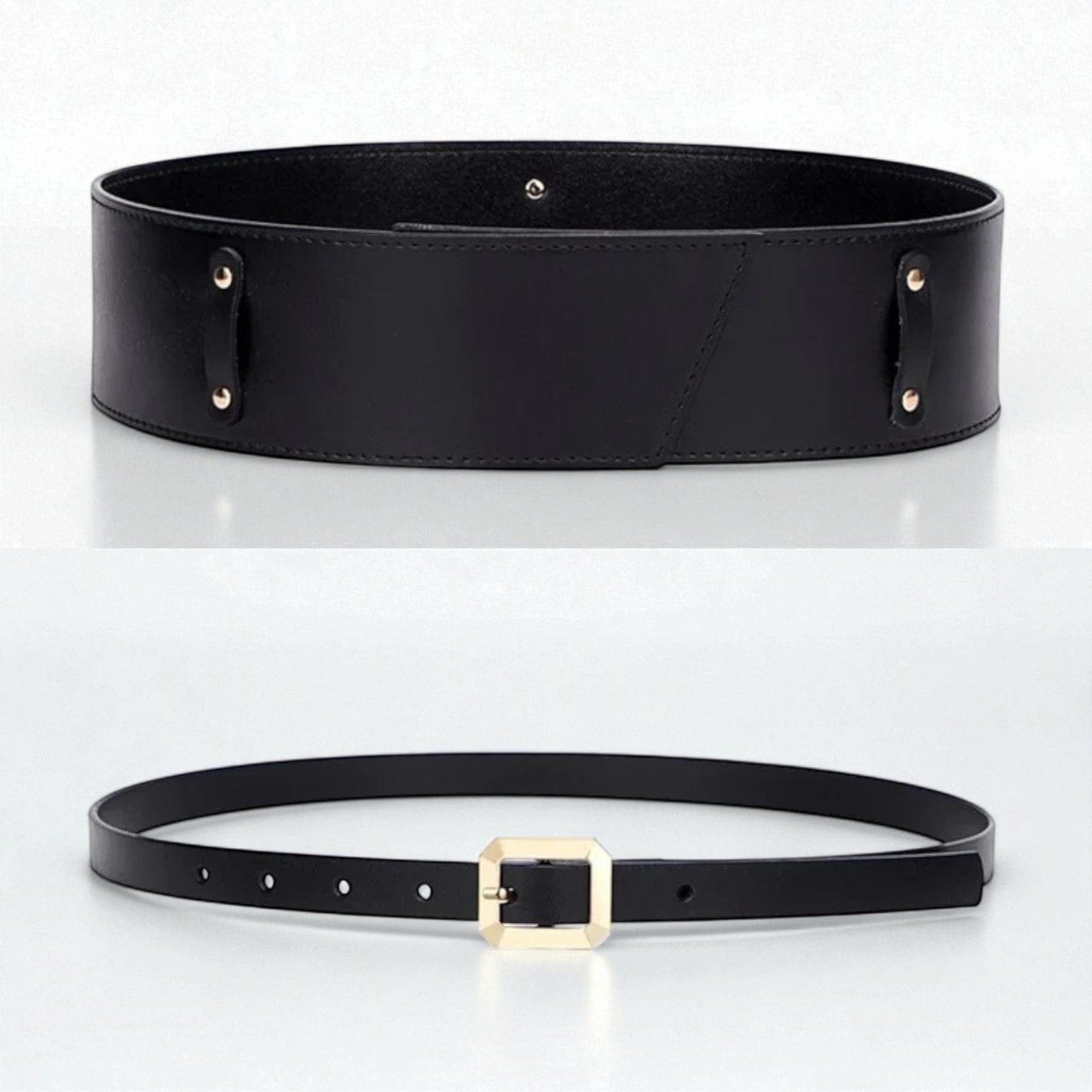 Ceinture large femme en cuir de bovin avec design audacieux