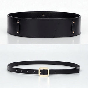 Ceinture large femme en cuir de bovin avec design audacieux