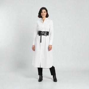 Ceinture large femme en cuir de bovin avec design audacieux