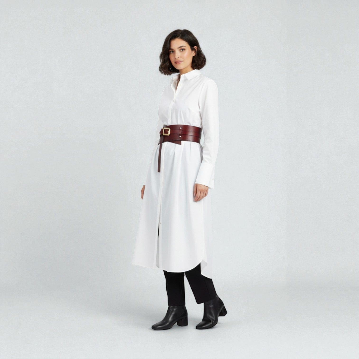 Ceinture large femme en cuir de bovin avec design audacieux